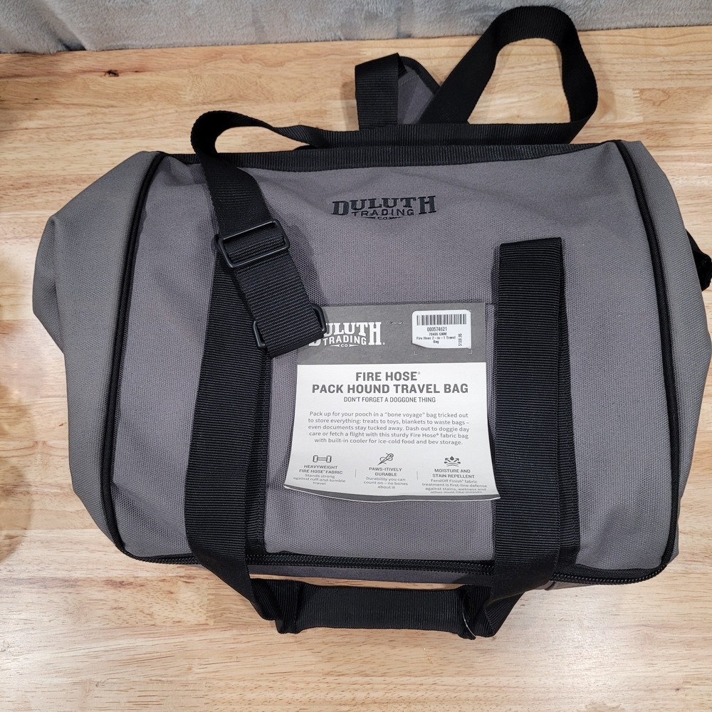 Duluth Trading Fire Hose Pack Hound Bag Gray Gear Duffel Travel NWT 70406